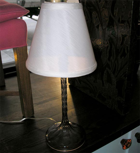 Pair of Amethyst Console Lamps attributed to Baccarat