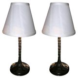 Pair of Amethyst Console Lamps attributed to Baccarat