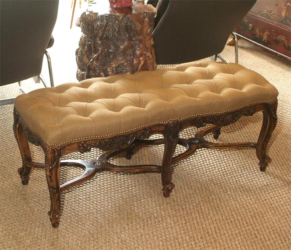 Wonderful Walnut Regence` Style Window Seat-