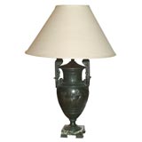 A Classical Style Patinated Bronze Urn-