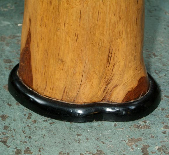 Contemporary Burlwood Pedestal Table (reference # EZ640)