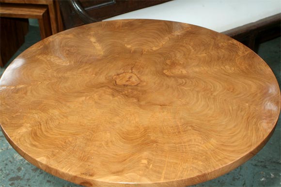 Burlwood Pedestal Table (reference # EZ640) 1
