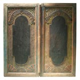 Pair of Antique Doors Madura w/ original paint residue (Z10aa)