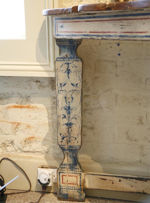 20th Century Portuguese Style Painted Console