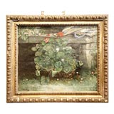 20th Century French Oil Painting Composition of Geraniums
