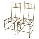 Set of Four Gilded Metal Chairs