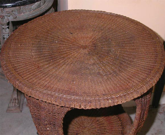19th Century Round  Wicker Table