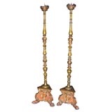Pair of Italian baroque pricket torcheres