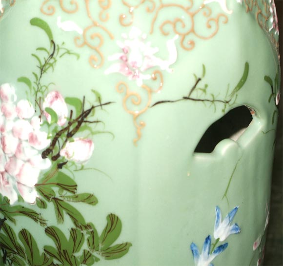 Late 19th Century Japanese Decorated Celedon Garden Stool 3