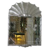 Amazing Deco Bevelled Mirrors in Shell Relief Frame (two avail)