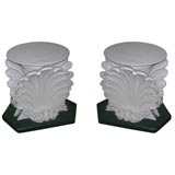 Pair of French Plaster Shell Bases by Serge Roche