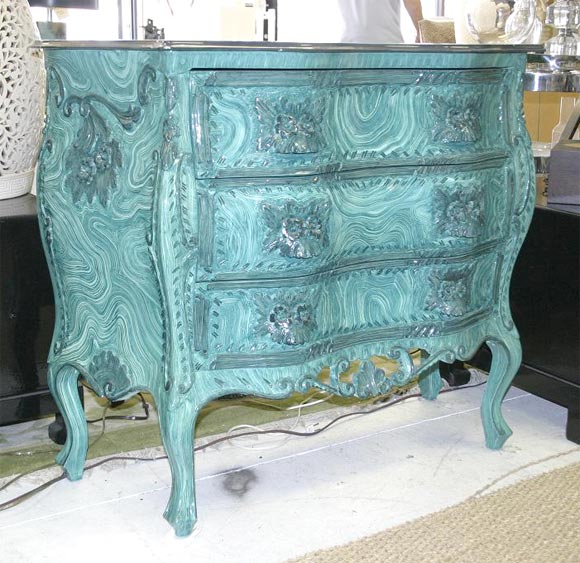 Gorgeous Green Malakite Bombay Chest
