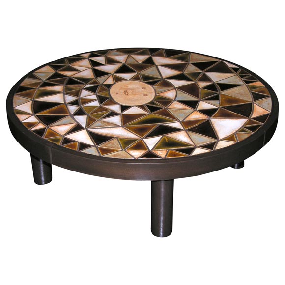 Table en carreaux « soleil » Roger Capron