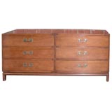 Vintage Walnut campaign style chest by Paul  T. Frankl