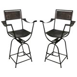 1950's LEATHER SLING STOOLS