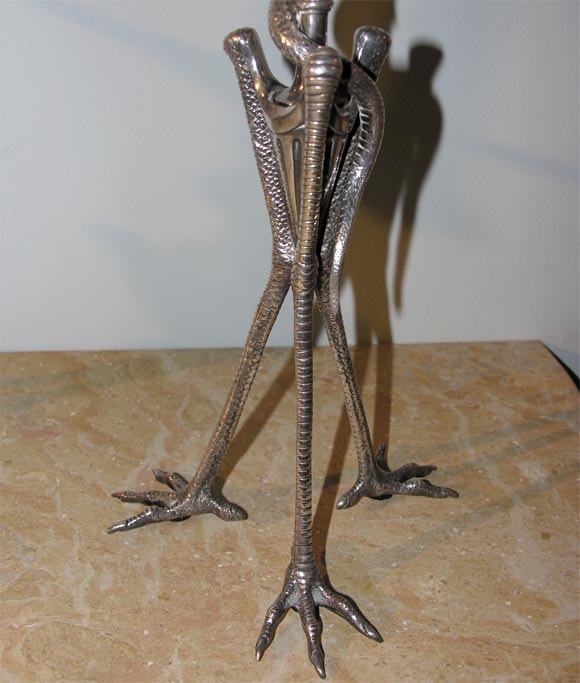 A Pair of Austrian Silvered Bronze Candleabra.