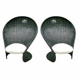 set of four Hanna Ditzel rattan chairs