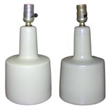 Pair of White Ceramic Table Lamps by Gordon Martz
