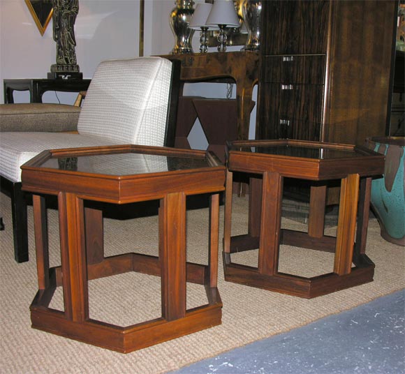 American A Pair of Octagonal Occasional Tables from Brown Saltman For Sale