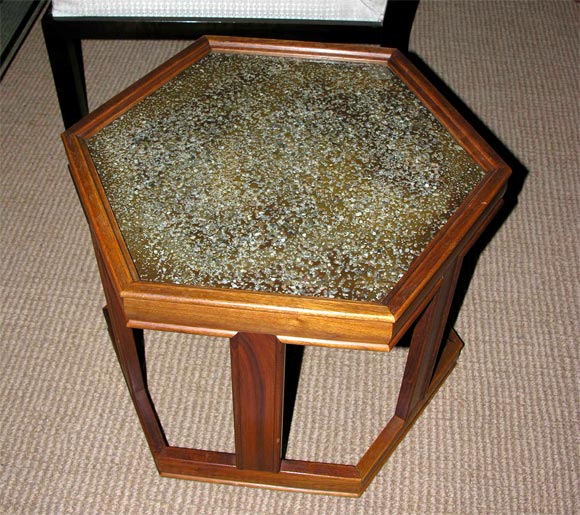 Walnut A Pair of Octagonal Occasional Tables from Brown Saltman For Sale
