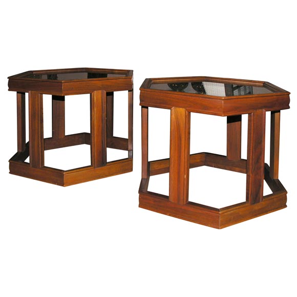 A Pair of Octagonal Occasional Tables from Brown Saltman For Sale