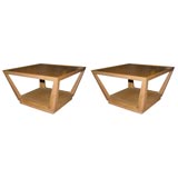 Pair of Inverted Trapezoid Form End Tables by Edward Wormley