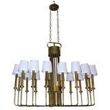 Monumental 16 Light Brass Chandelier