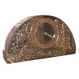 1930's French Etched Rose Mirrored Clock
