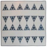 Antique 19th century geometric blue & white quilt