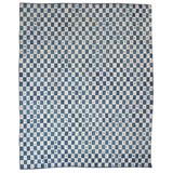 Antique 19th Century Blue and White Pictorial Printed Animal Quilt