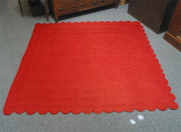 Reversable Red and Yellow 20th Century Quilt