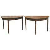 Pair of 1840
s grainpainted demi lune side tables Pair of 1840
s grainpainted demi lune side tables