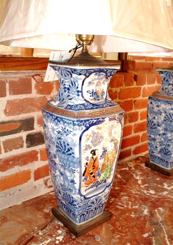 Pair of Imari Lamps