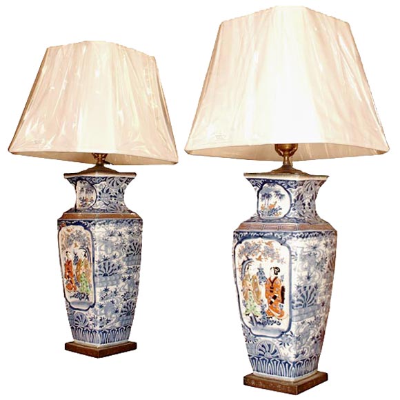Pair of Imari Lamps For Sale at 1stDibs