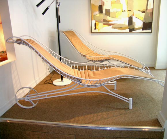 Pair of "Capricorn" outdoor lounges by Vladimir Kagan