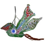 Rare French Beaded Dragonfly Chandelier