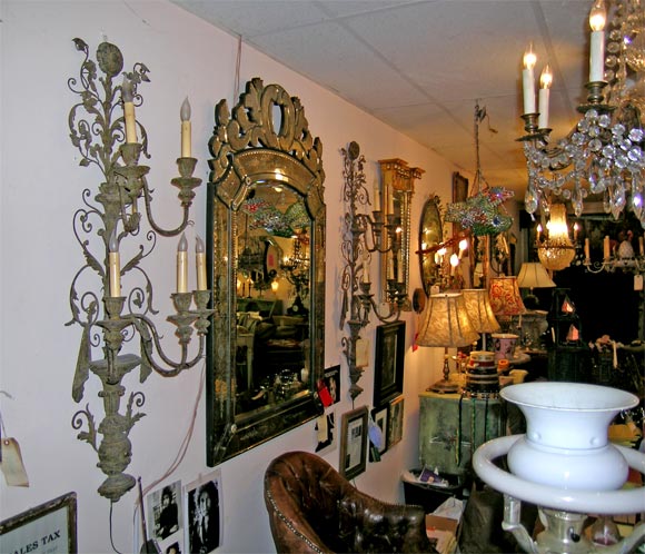 Wood and Iron Italian Sconces---4 Feet Tall!