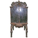 Mexican Colonial Leather Covered Console Desk