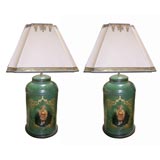 Pair of chinese Tea Canister lamps