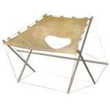 JH Varichon Fench 60's leather metal chair
