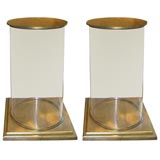 Pair of Lucite and Iron Gilt Pedestals