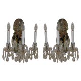 Pair of mirror back sconces