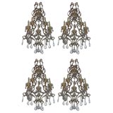Set of four beaded chain sconces