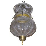 small pumpkin belljar lantern with brass knob