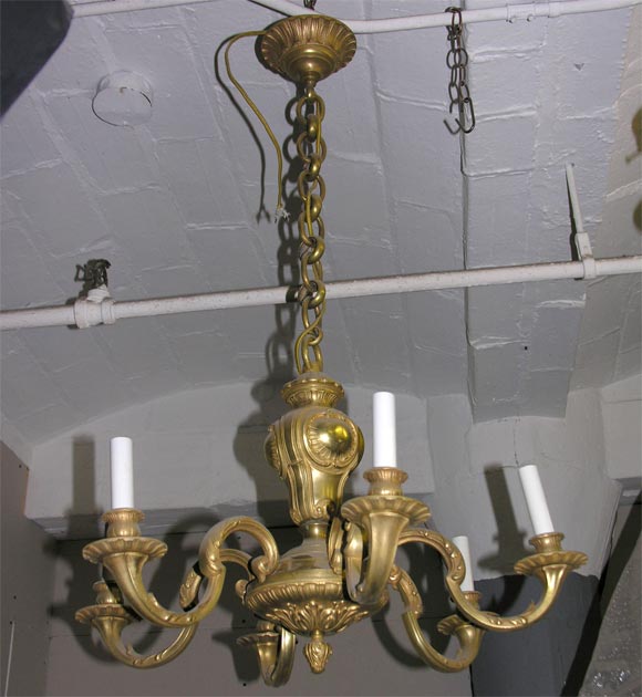 Bronze chandelier with heavy bronze 21" chain