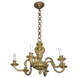 Bronze chandelier with heavy bronze 21" chain