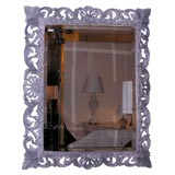 Early 20th Century Mirror with Carved Grey Frame