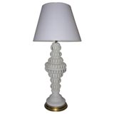 Tall White Spanish Ceramic Lamp