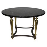black marble top coffee table Round Brass Coffee Table with Black Marble Top