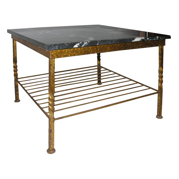 Square Gold Gilt Coffee Table For Sale